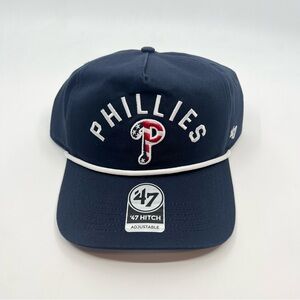 Philadelphia Phillies 47 Brand Hitch American Flag Rope Snapback Hat MLB Blue